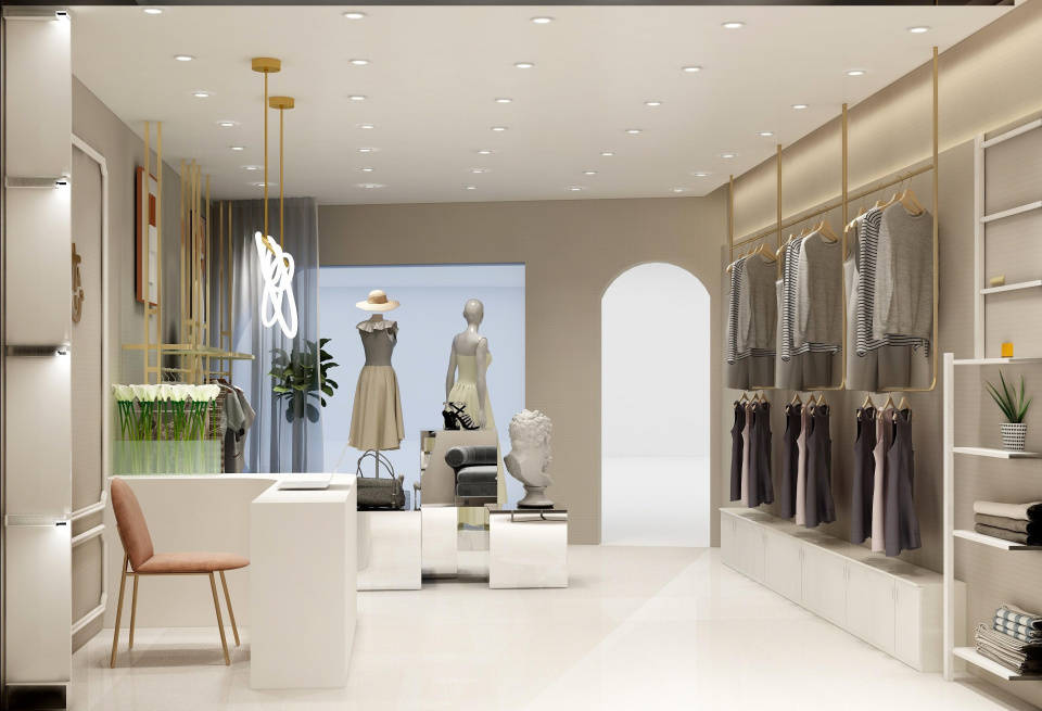 陕西服装店装修施工,商超门店装修设计施工,生鲜超市装修施工_顾客_风