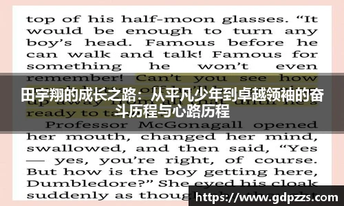 田宇翔的成长之路：从平凡少年到卓越领袖的奋斗历程与心路历程